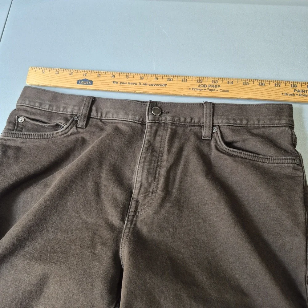 Banana Republic Traveler Pants Mens 35x34 Brown Slim Fit Stretch *Flaws